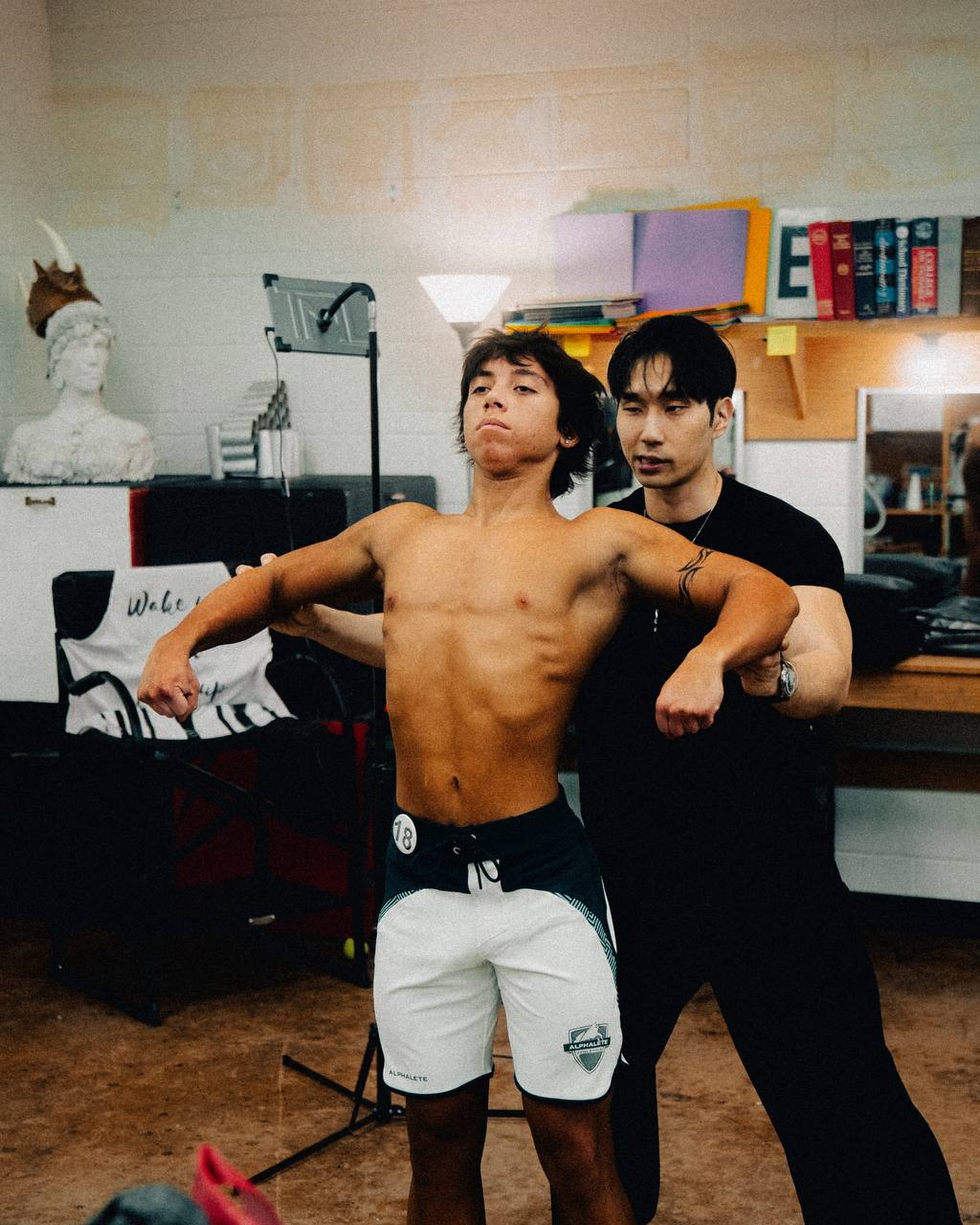 Baylen backstage at a JHKFIT client competition